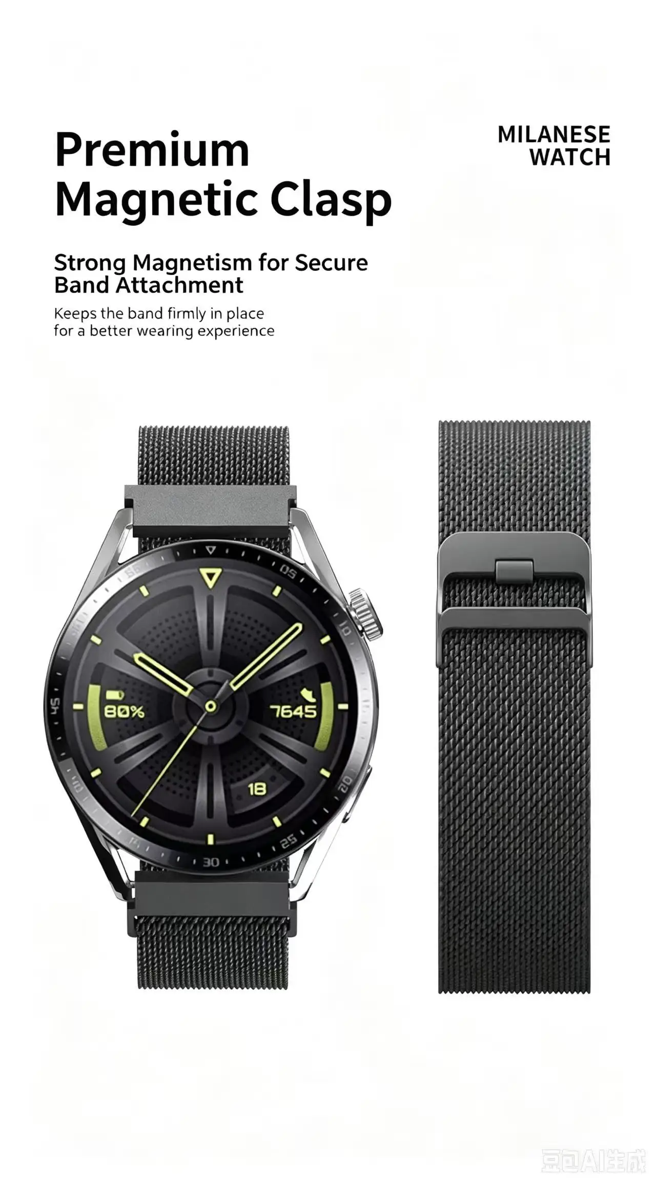 Applicable to Samsung watch5 Milanese Magnetic Stainless Steel Gold Watch Strap