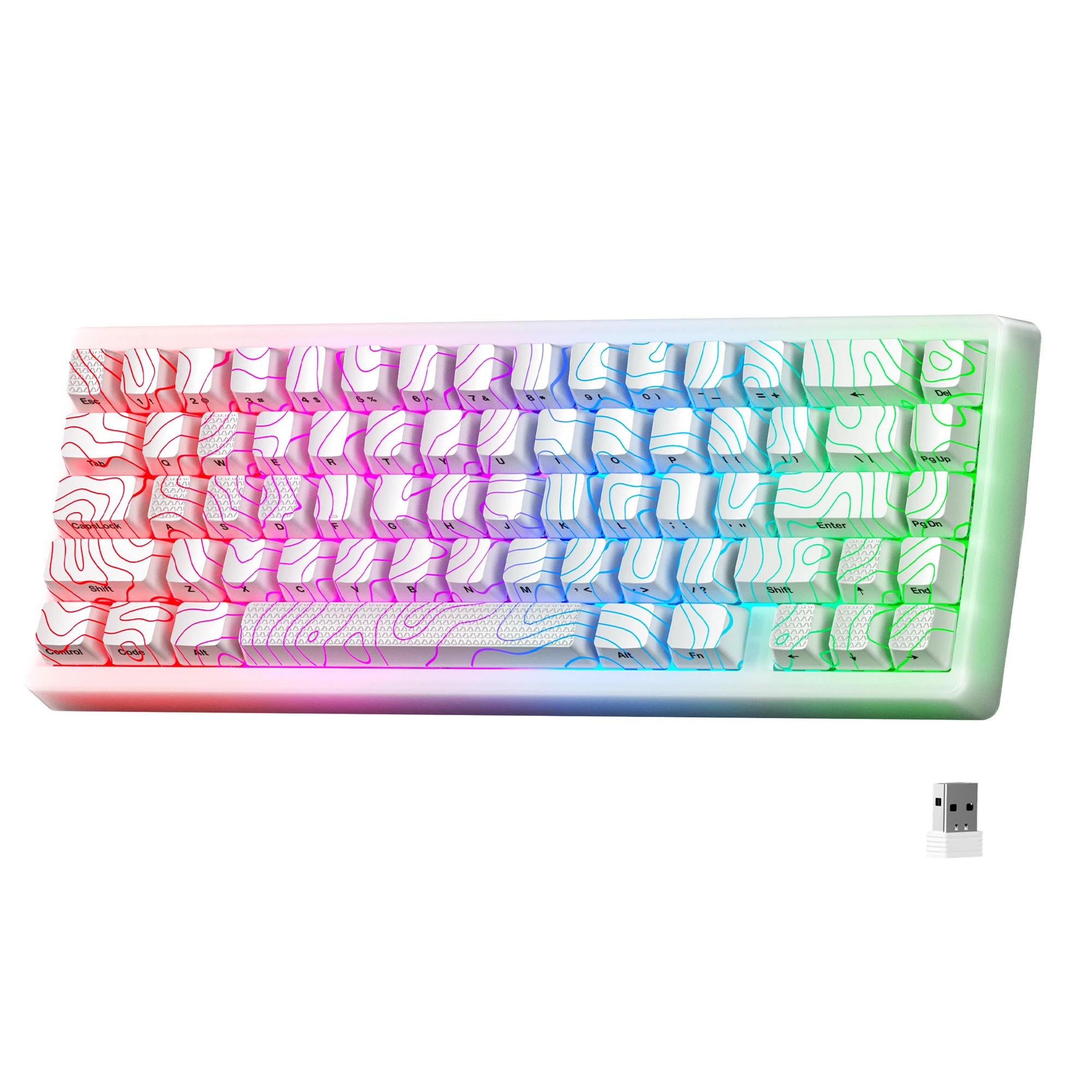 XVX M67 JadeStone Mechanical Keyboard With IMD-Tech Keycaps 60% Percent Thocky Creamy Wireless Mechanical Key Board Gasket Mount