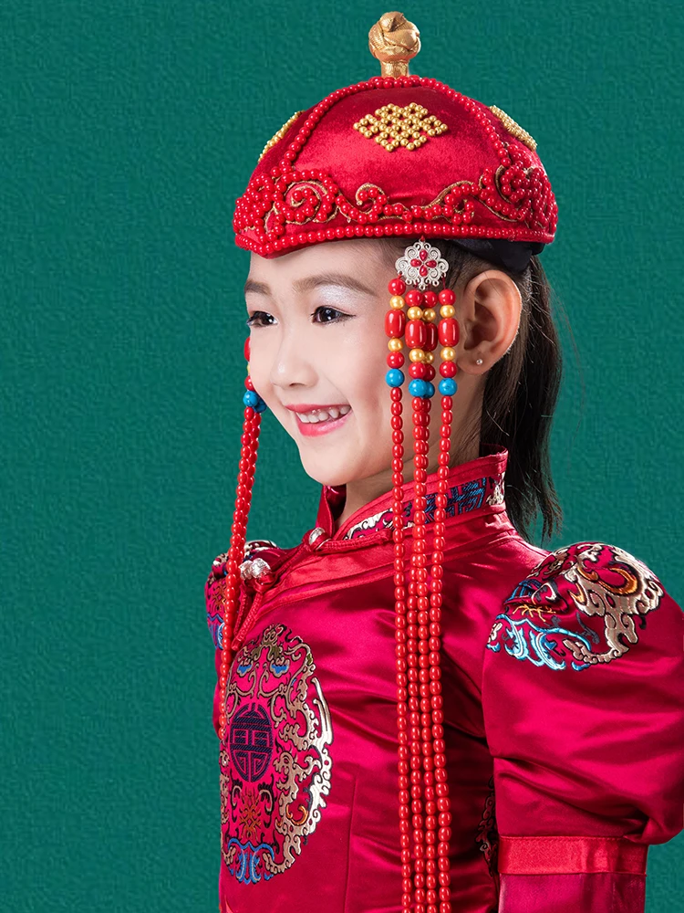 chapeau-ethnique-minori-avec-pompon-perle-fait-a-la-main-couvre-chef-pour-enfants-collection-de-capsules-d'art-populaire-accessoires-de-conception-uniques