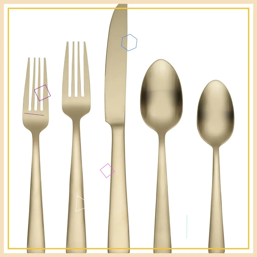 

20-Piece Stainless Steel Flatware Set for 4, Dishwasher Safe with Knives Spoons Forks in Champagne Satin Finish
