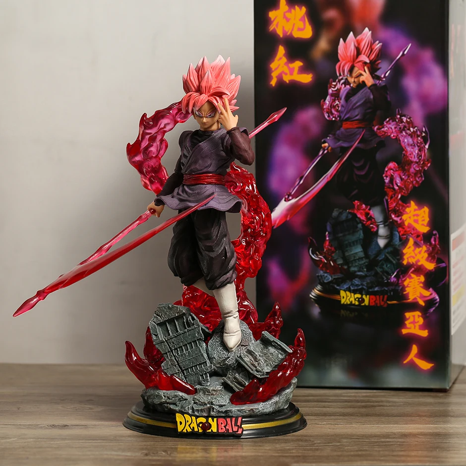 26cm Dragon Ball Super Saiyan Rose Goku Black Zamasu Collection Figure Figurine Model Statue with Light