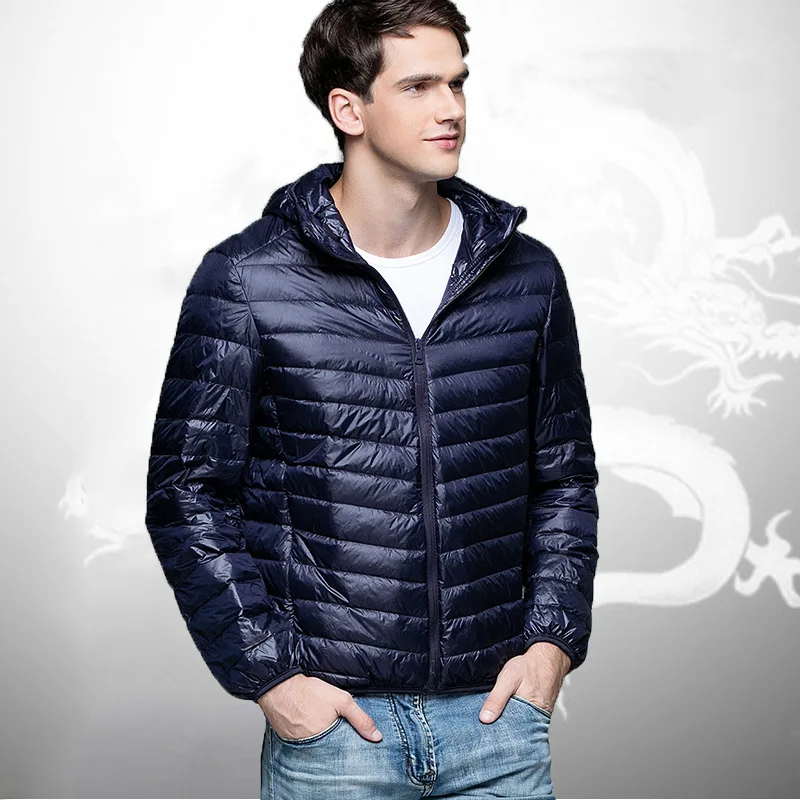 Chaqueta De plumón De pato para hombre, abrigo corto con capucha, suelto, ultraligero, cálido, al aire libre, venta al por mayor