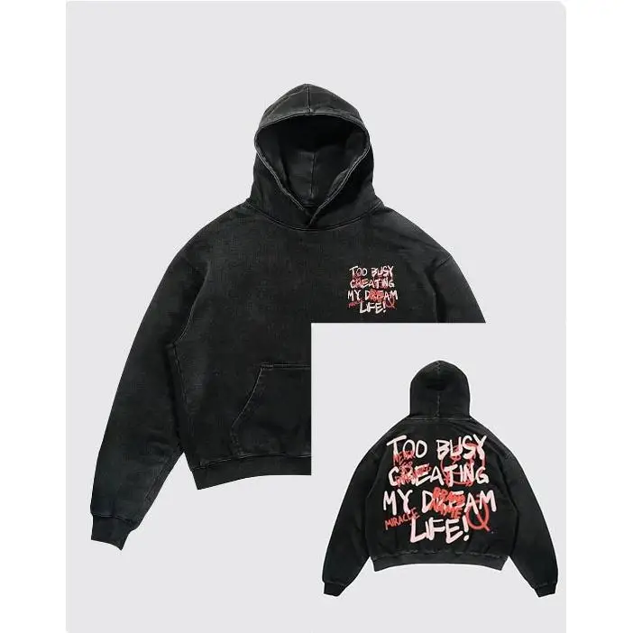 سويت شيرت بغطاء للرأس وسحاب Haome صغير مطبوع عليه حروف Clo سترة مفتوحة طويلة Sve فضفاضة تناسب ألياف البوليستر الحلوة