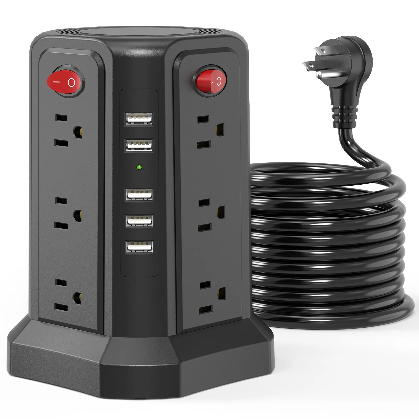 Imagem -06 - Torre Multi Power Strip Vertical ue Plug 12 Way Tomadas Sockets com Usb Surge Protector Circuit Protection 2m Extension Cord