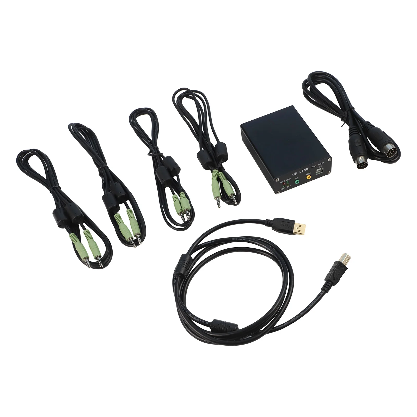 For U5 Link DIN8-DIN8 Connector With Power Interface For ICOM Ham Radio USB Cable For FT232RL Optocoupler PTT Control Accessorie