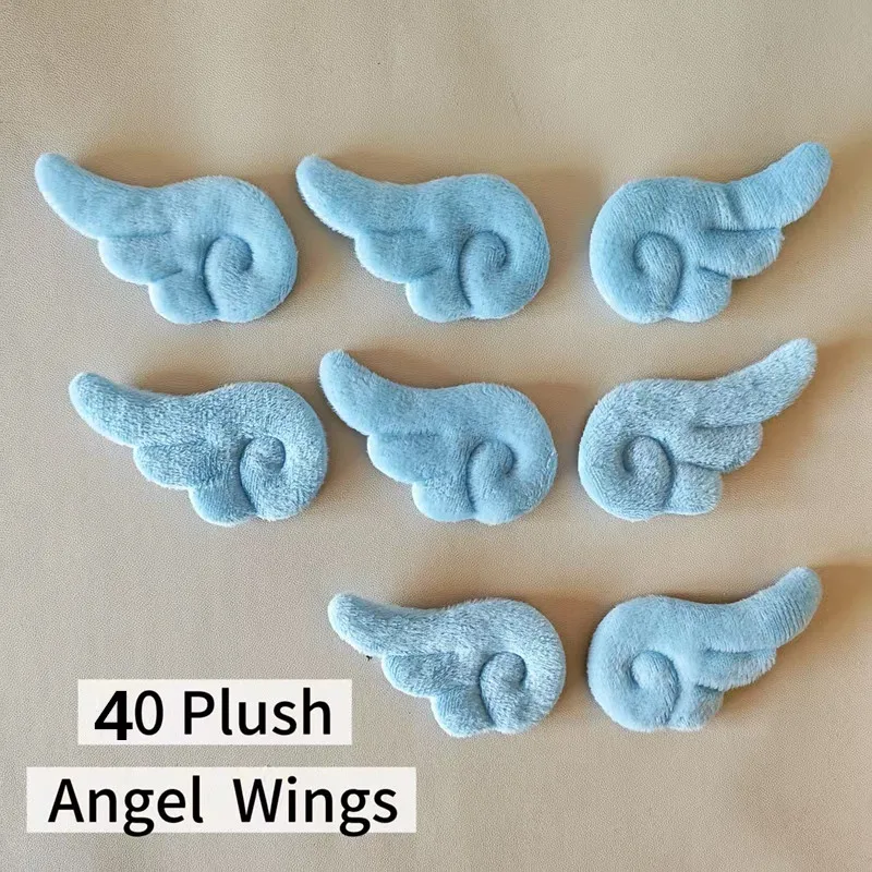 40 pluszowych skrzydeł anioła, urocze akcesoria dla dzieci i dziewczynek, miękkie i słodkie futrzane ubranka, zestaw kart, akcesoria dekoracyjne, skrzydła anioła.