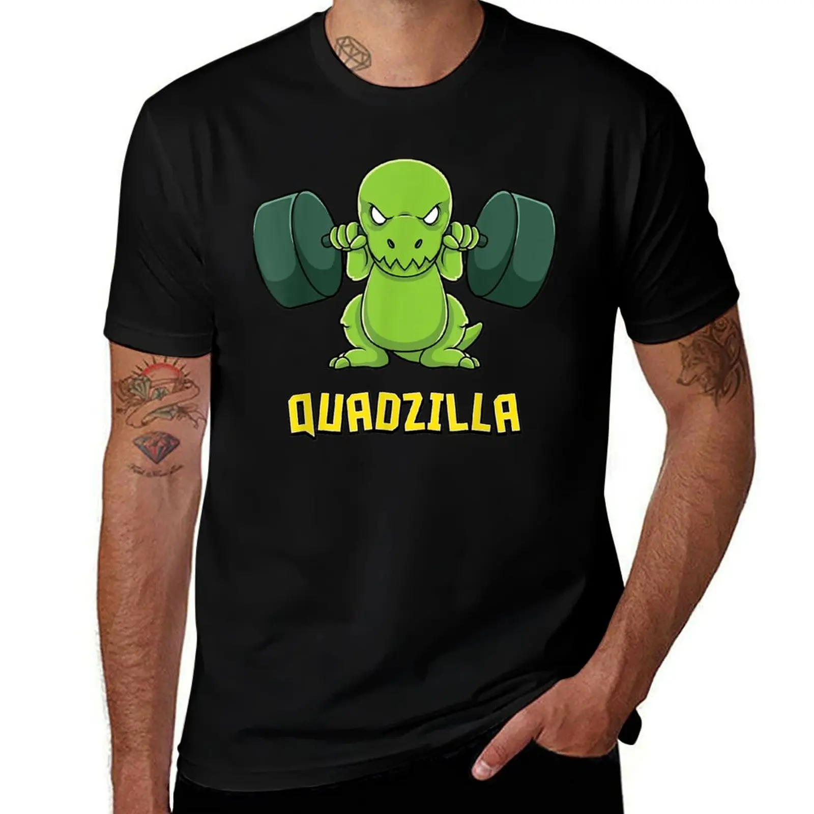 Muscle Dinosaur Gym Workout Quadzilla Quad Leg футболка футболка на заказ черные футболки на заказ мужская футболка с графикой