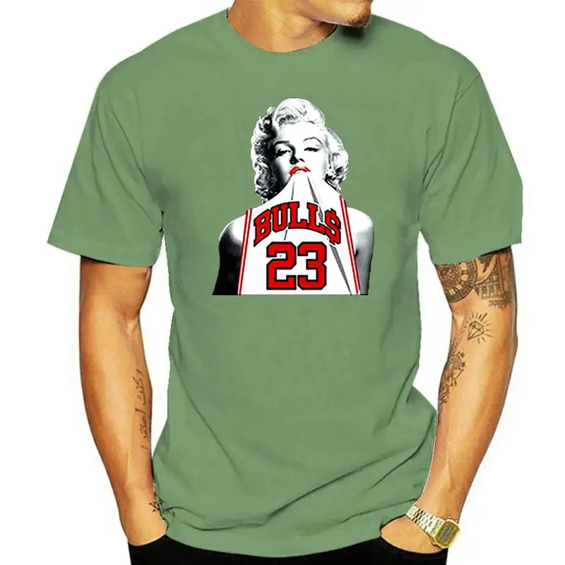 Newest Men's Fashion Fashion Short Sleeve Sale 100 % Cotton Unisex T-Shirt Marilyn Monroe Bulls 23 Michael