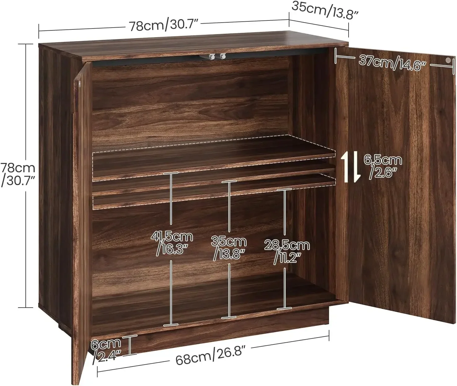 Buffet Cabinet, Sideboard Buffet Cabinet with Storage, Coffee Bar Cabinet, Push-to-Open Doors & Adjustable Internal Shelf, Buffe