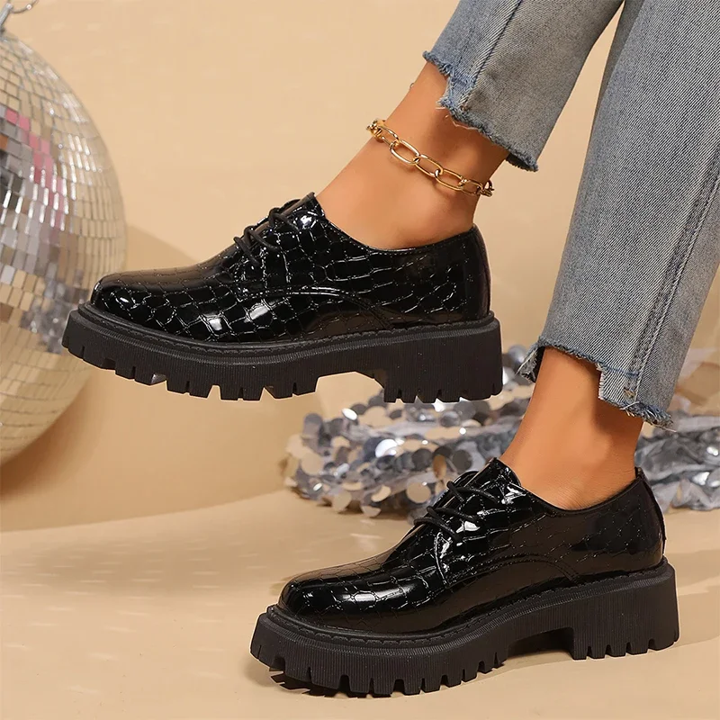 Women Flats Loafers Shoes Casual Cozy Platform Walking Shoes New Brand Lace Up Sport Shoes Dress Zapatillas Female