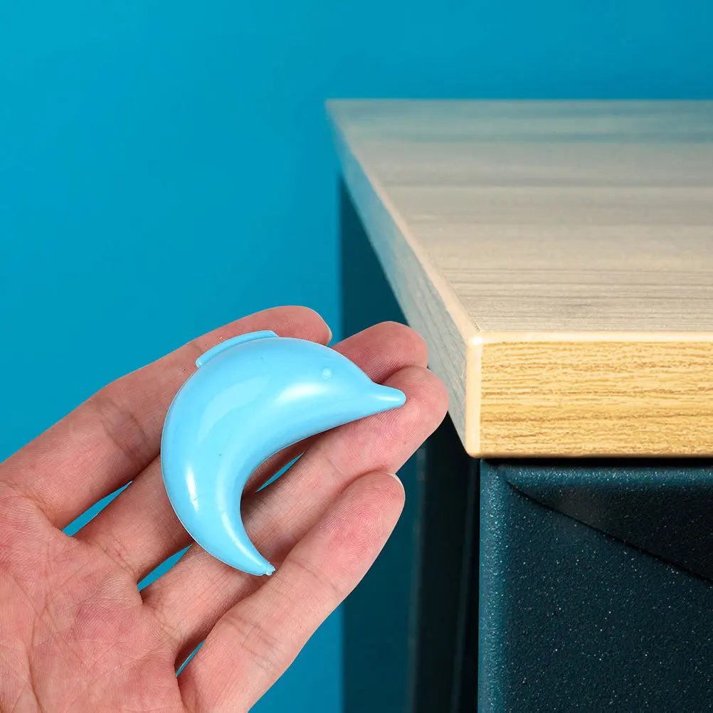 

6pcs Dolphin Shaped Soft Table Corner Protector Bumpers For Furniture Bed Frame Guard Covers Safety Kids Room Baby Home