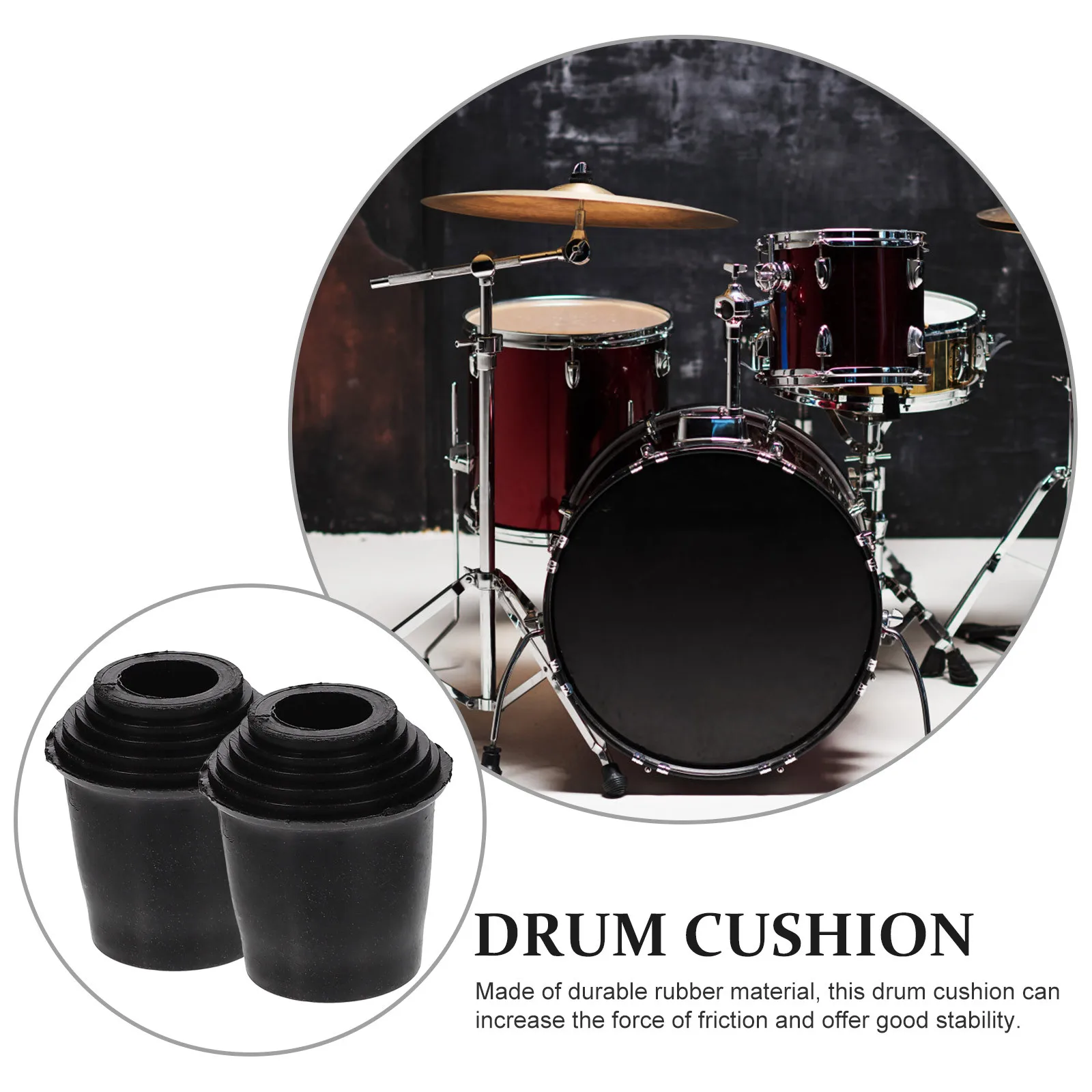 10 Stuks Professionele Antislip Bass Drum Sleeve Eenvoudig te Installeren voor Bands Bass Drum Sleeves Rubberen Mouwen Antislip mouw