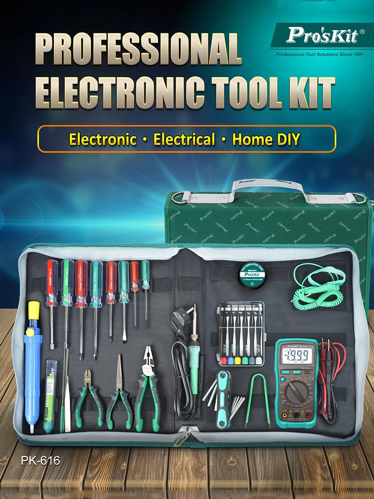 35 sztuk Pro'sKit PK-616H profesjonalny zestaw narzędzie elektroniczne do naprawy pomiarów elektrycznych lutowanie elektroniczne usuwania cyny — zdjęcie 2