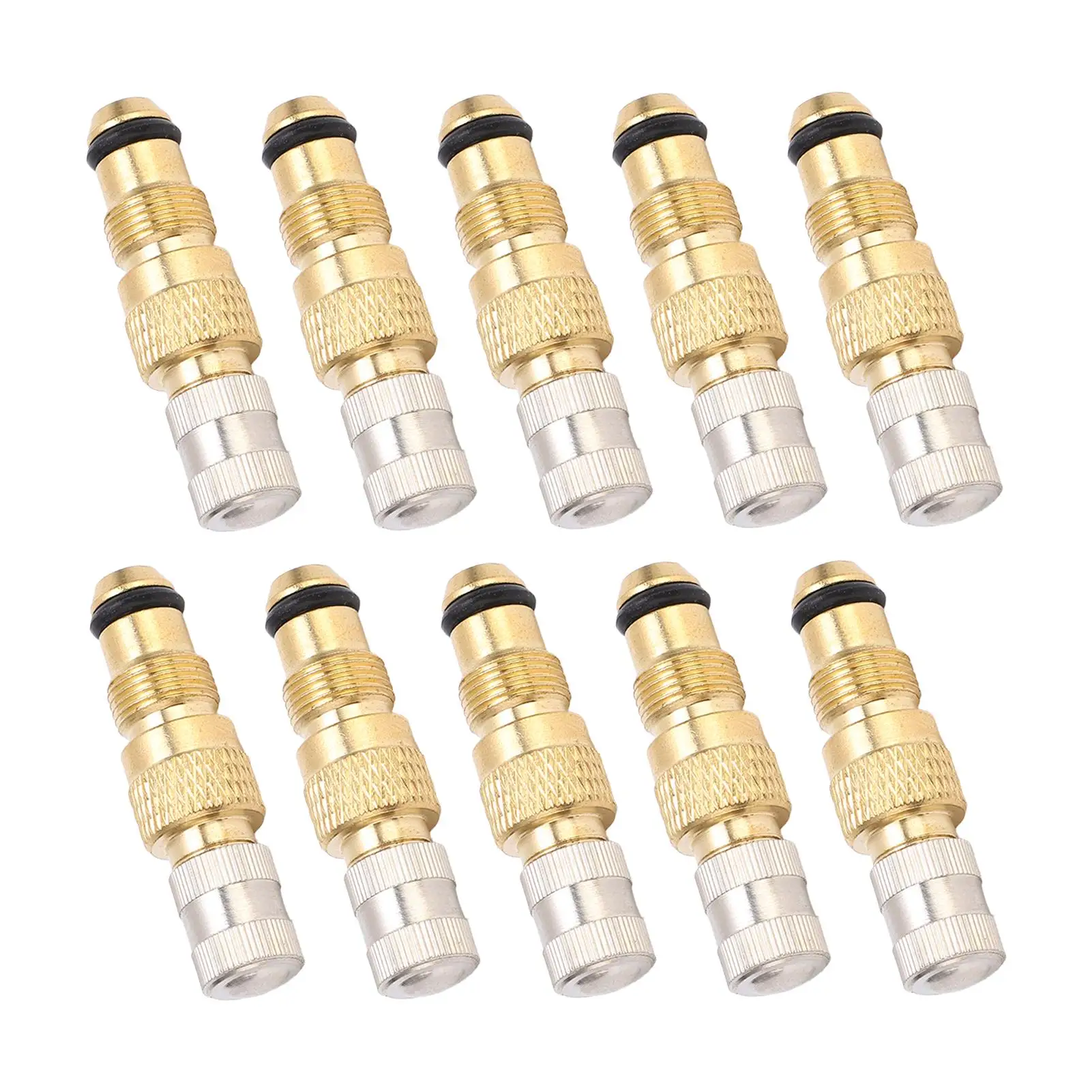 10PCS TR218A Tractor Tire Brass Valve Stem Air Liquid Valves with CH3 Core Housings - Replacement Set