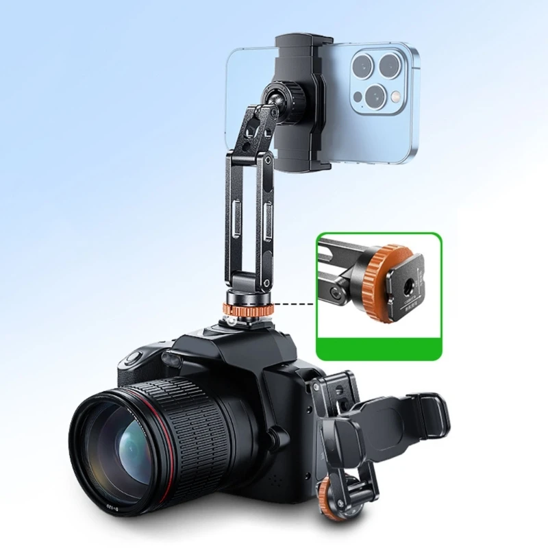 

Прочный алюминиевый зажим для телефона с двойными шарнирами, вращающимися на 360 градусов, с возможностью регулировки угла для