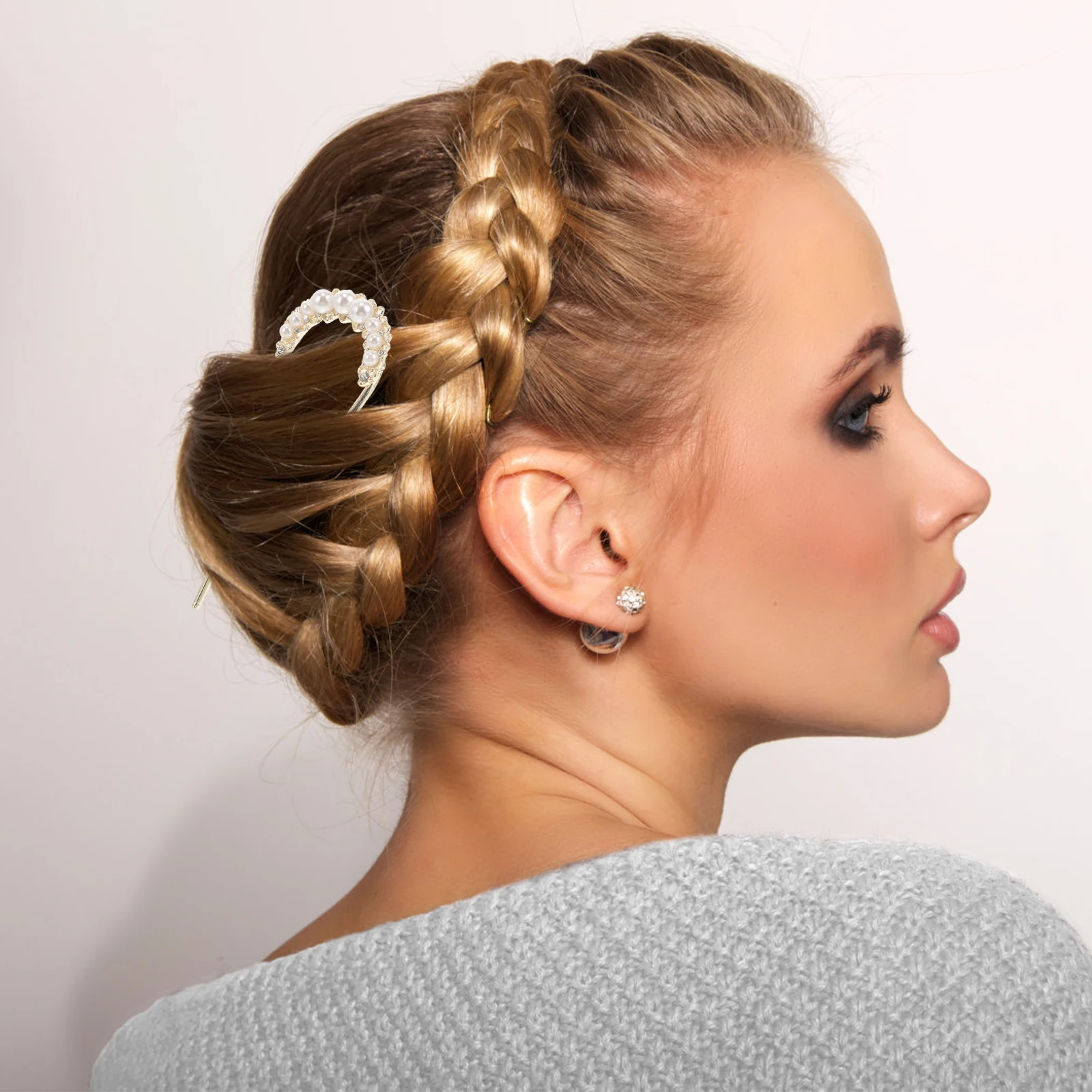 

Pearl Hairpin Accessories Women Zinc Alloy French Chignon Thick Hair U Shaped Pins Decorative Pearl Hair Sticks Bun Hairstyle