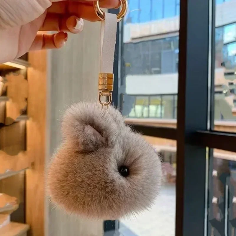 Kawaii Rabbit Key Chain Pendants Cute Stuffed Rabbit Girl's Handbag Pendants DIY Key Chain Accessories