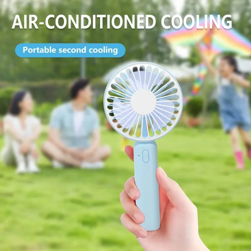 Summer Mini Fan 3 Gears 2 In 1 Handheld Fan With Phone Stand For All Smart Phones Office Outdoor Traveling Rechargeable Cooling