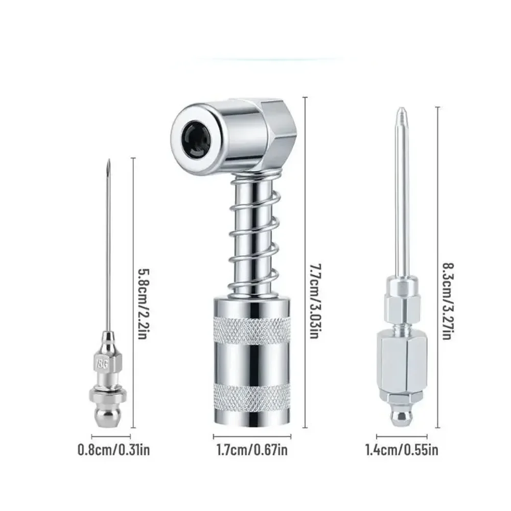 Ensemble de raccords de coupleur de graisse, ensemble de lubrification, injecteurs d'aiguille de graisse coudés, coupleur de pistolet à graisse pour usage mécanique 4 pièces
