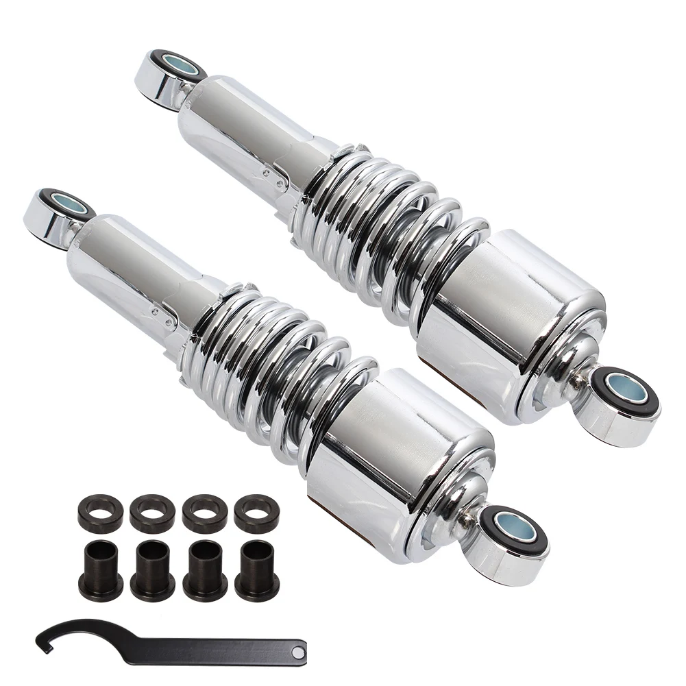 Pair Motorcycle Chrome 10.5'' 267mm Rear Shocks Absorber Suspension Fit For Harley Touring Sportster 883 XL883 Honda Yamaha