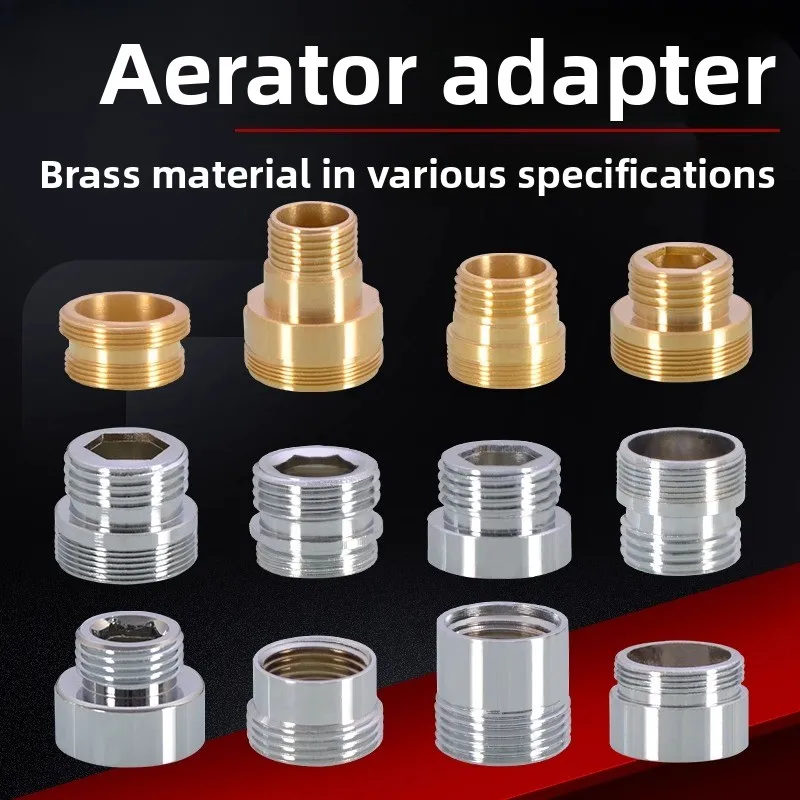 Brass Faucet Aerator Water Purifier, 4-Point Coarse Tooth to M22/24/28 Fine Tooth External and Internal Tooth Adapter Accessorie