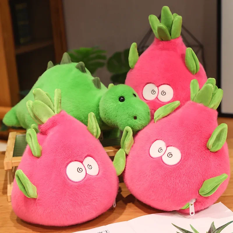 

Children's creative green dinosaur plush toy, dragon fruit deformable dragon doll, 23cm, Kawai, gift