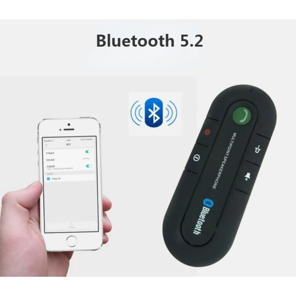 Speakerphone 4.1 + EDR Kit mobil bebas genggam kompatibel Bluetooth nirkabel MP3 pemutar musik penerima Audio daya USB klip pelindung matahari