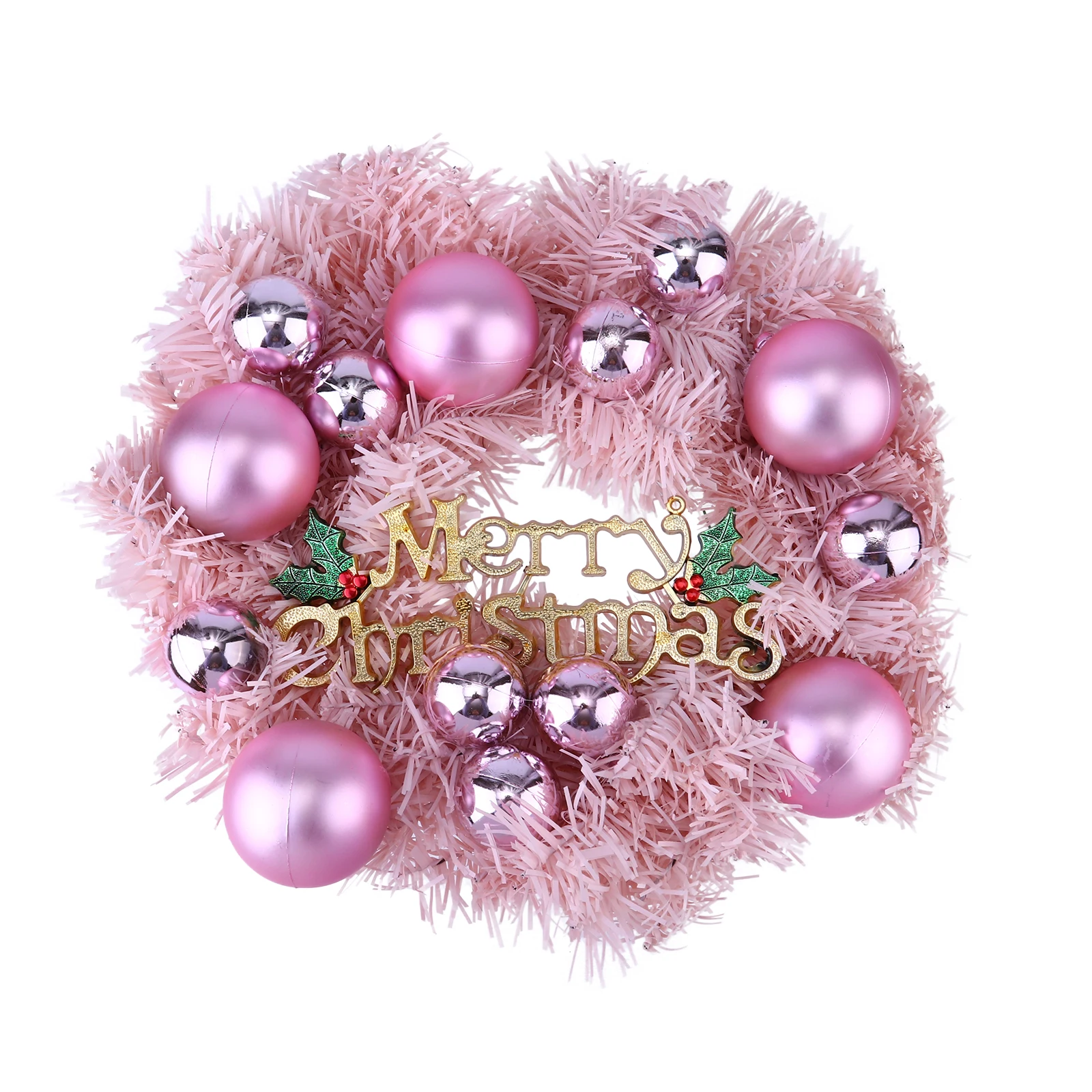 

PVC Christmas Wreath Garland Decor Artificial Holiday Floral Ball Pendant Door Wall Xmas Party DIY Ornament Home