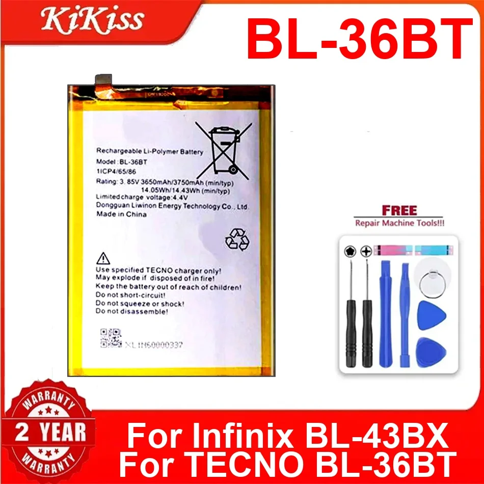 

Replacement Long-Lasting Mobile Phone Battery Bl-36BT For Infinix Bl-43BX Tecno 3750Mah