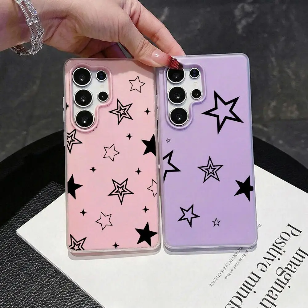 fashion five-pointed star Phone Case 2-in-1 Detachable Clear Case for Samsung S26-S22 Multi-Color Card Holder Soft TPU