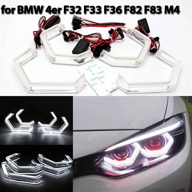 

For BMW 4 Series F32 F33 F36 F82 F83 M4 418i 420i 428i 430i 435i 440i 418d 2013-2019 LED Angel Eyes M4 Style DRL Rings