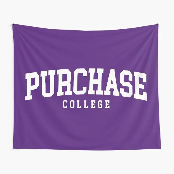 Suny Purchase College Font Curved  Tapestry Hanging Travel Living Printed Bedspread Colored Beautiful Decor Yoga Towel Bedroom