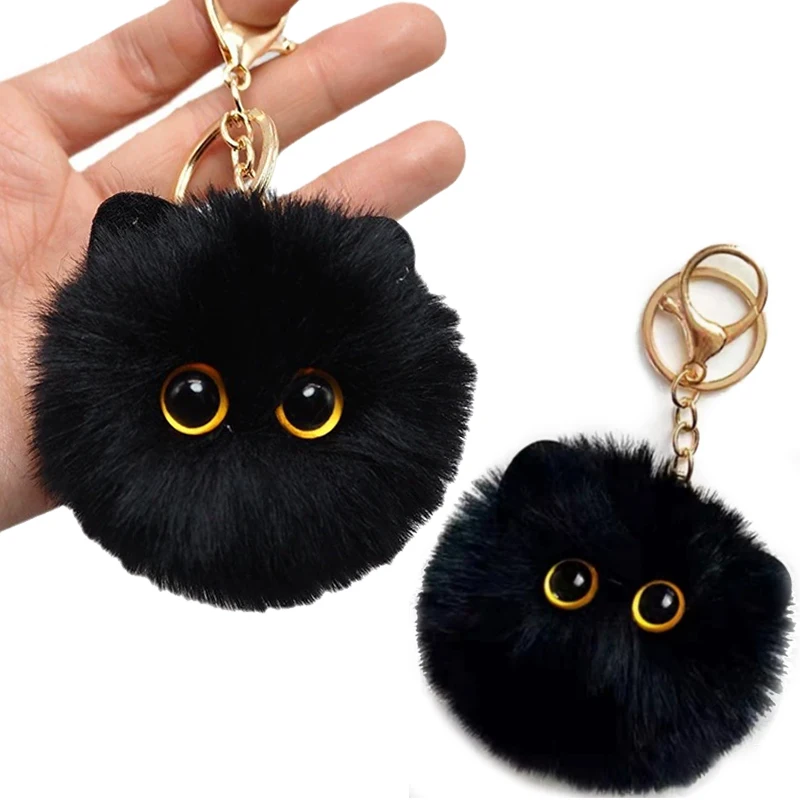 

Cute Black Cat Ball Plush Toy Doll Small Pendant Cuddly Pillow Cushion Ins Capibara Plush Toy Doll for Boy Girl Brithday Gifts