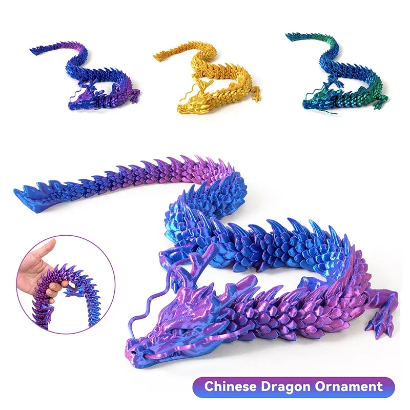 New 30cm 3D printed Chinese dragon Shenlong crafts ornamentsToy joint movable dragon Model Home Office Decoration Decor Gifts