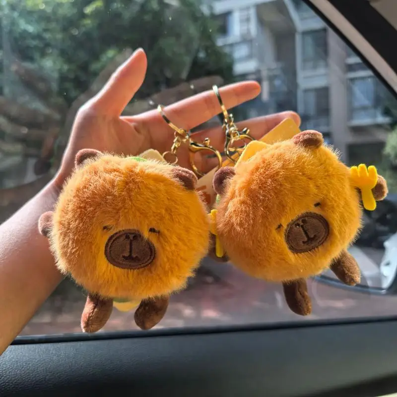 

[JT] 1 шт. Милый плюшевый брелок-капибара в виде бургера, мягкая игрушка-подвеска для сумок, украшение для DIY, подарки на день рождения