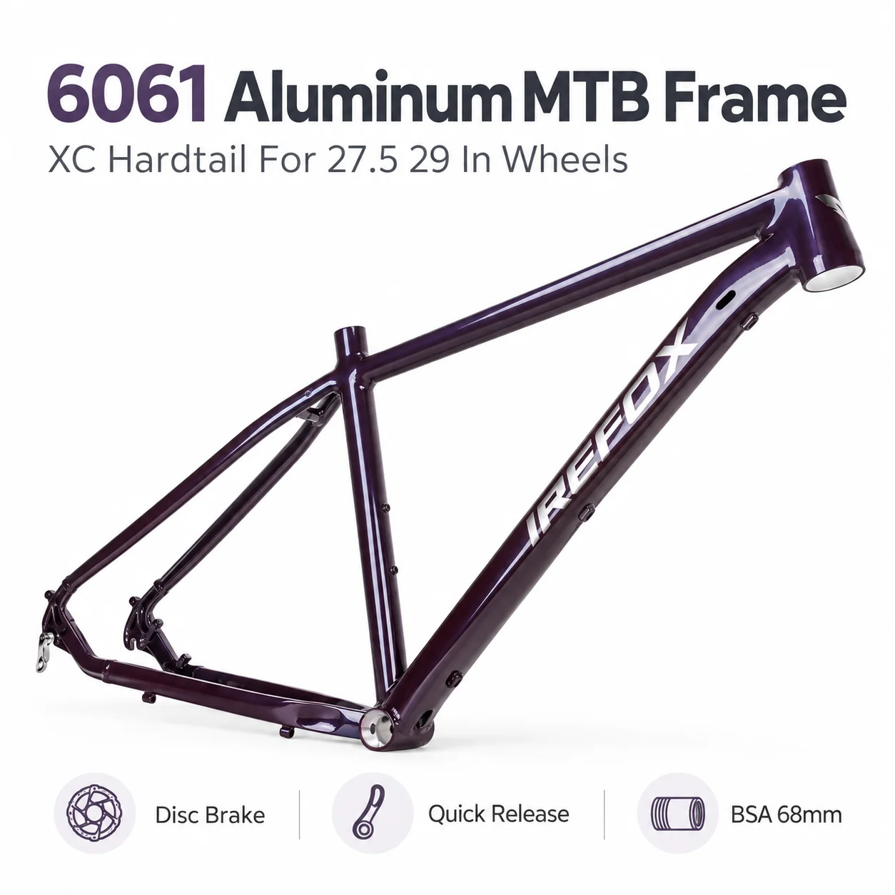 AOLIVIYA 29 Inch 6061 Aluminum Alloy Mountain Bike Frame XC Hardtail MTB Bicycle 135mm Quick Release Disc Brake Off Road Cycling
