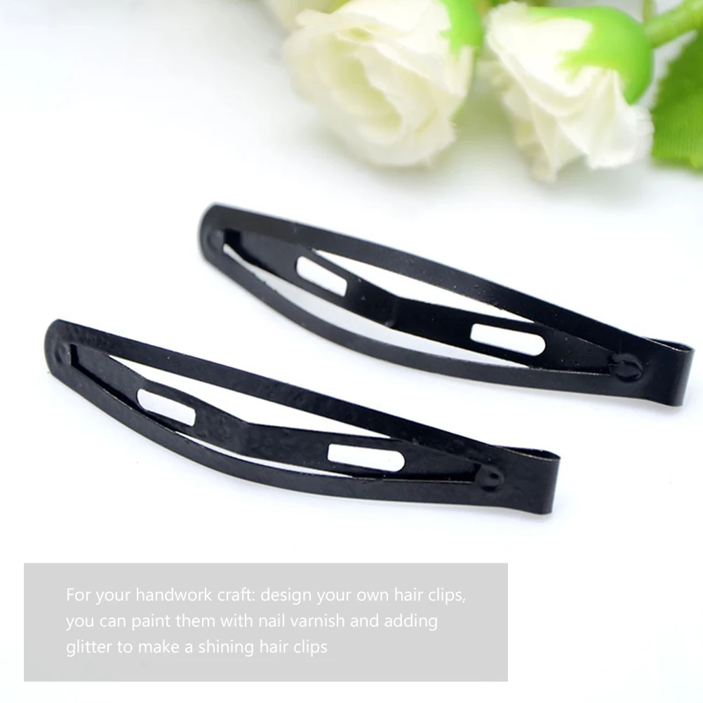 

60 Pcs Hair Clips Drop-shaped Simple Styled Hairpins Barrettes Headgear Woman's Hairgrips Black Alloy Snap Miss