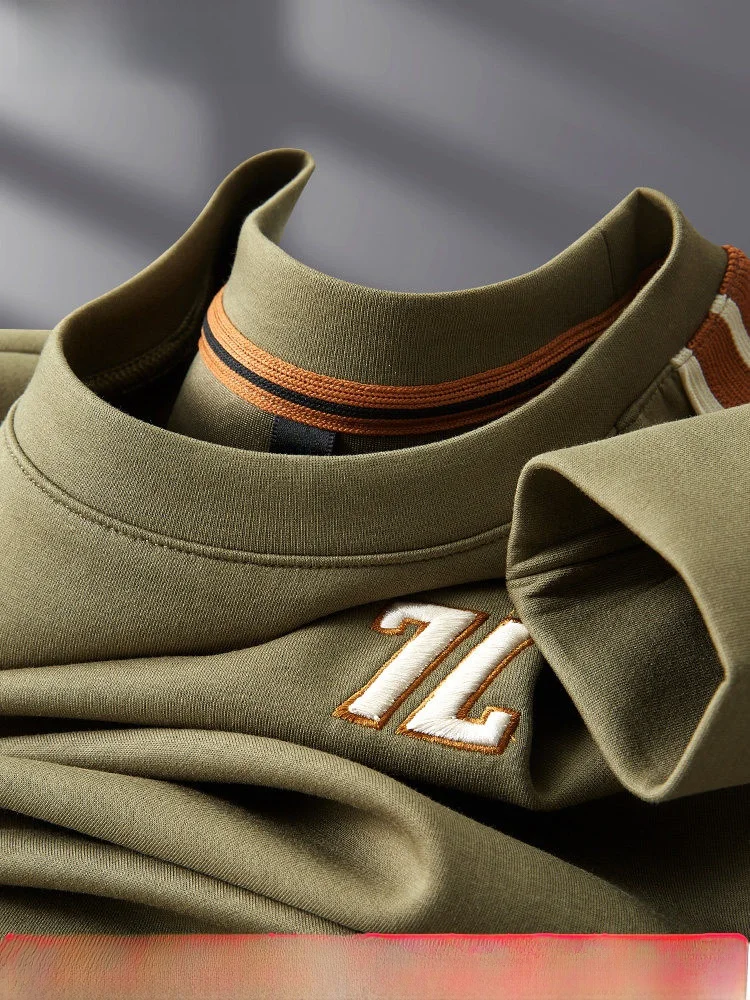 

Мужской свитер с вышивкой, осенне-зимний, с круглым вырезом, с боковыми вставками, длинный рукав, модный, европейский, премиум-класса...