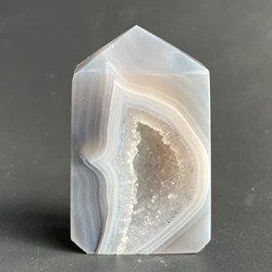 Natural Stone Agate Geode Crystal Tower Polished Wand Point Healing Reiki Gift Room Decor Obelisk