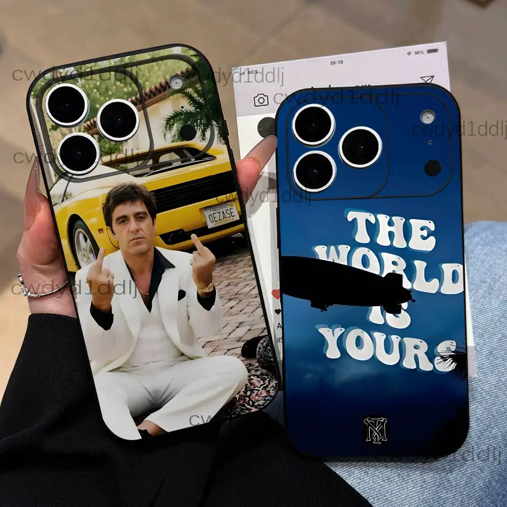 

T-The World Is Yours S-Scarface Phone Case For iPhone 17,16,15,11,12,14,13 Pro Max Mini XS,XR,7 Plus 16E Air Soft Covers Fundas