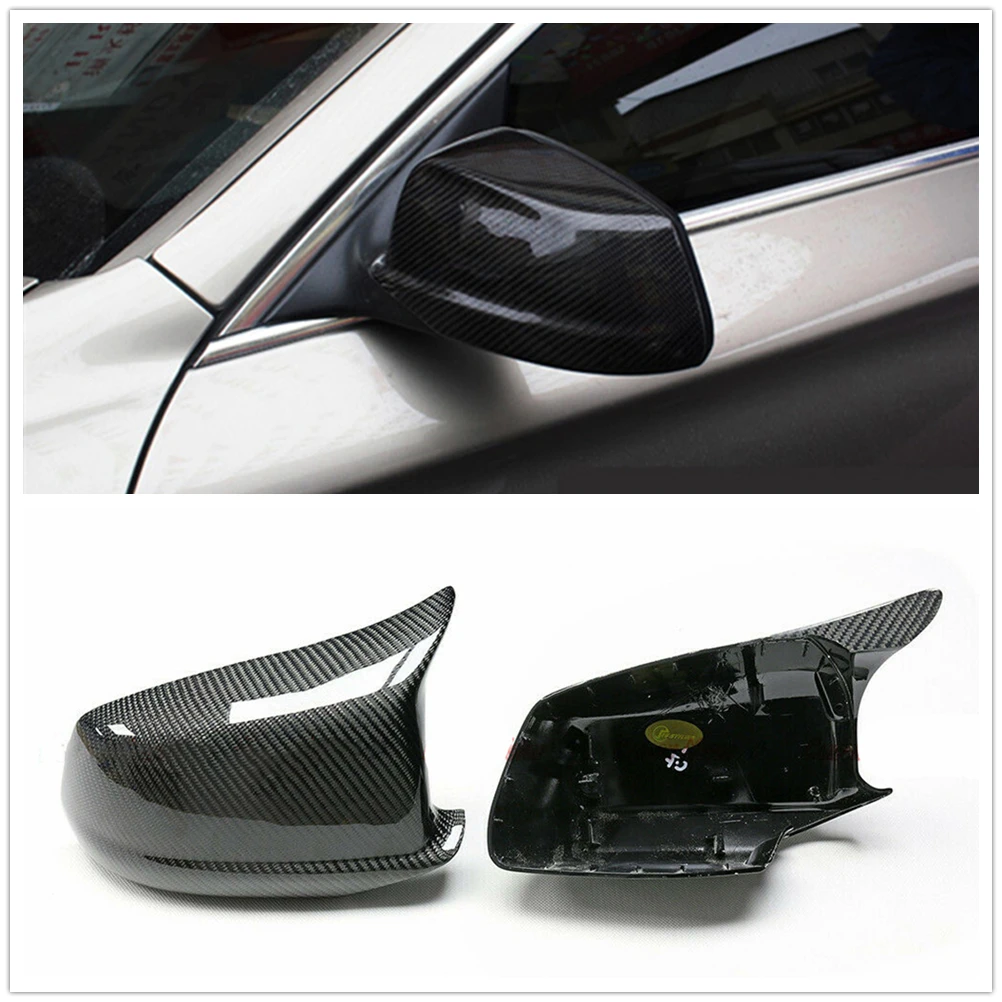 Carbon Fiber Mirror Cover Car Exterior Rear View Cap Reverse Case Shell Replacement For BMW 5 Series F10 M5 2010-2013