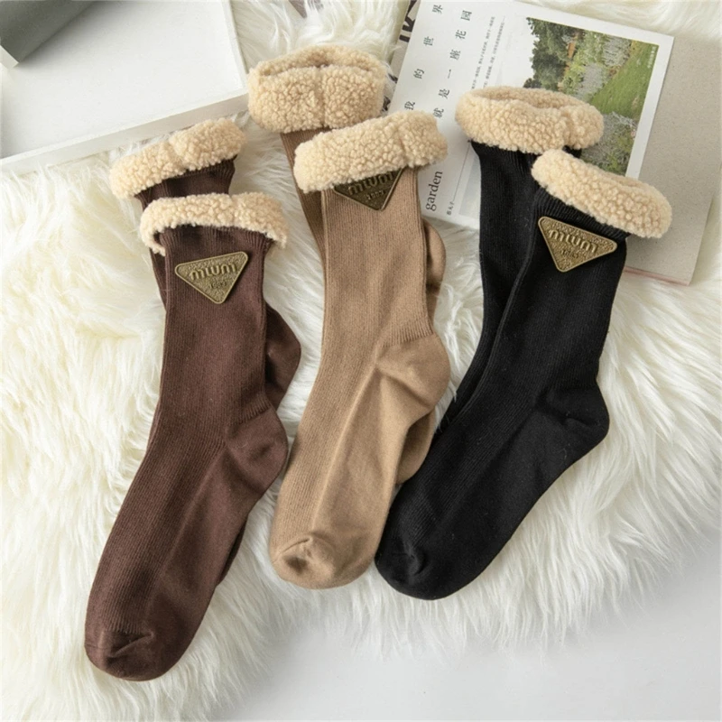 

Women's Fuzzy Socks Above Ankle Socks JK Middle Tube Socks Casual Ruffle Ankle Socks Loose Socks Cotton Bootie Sock