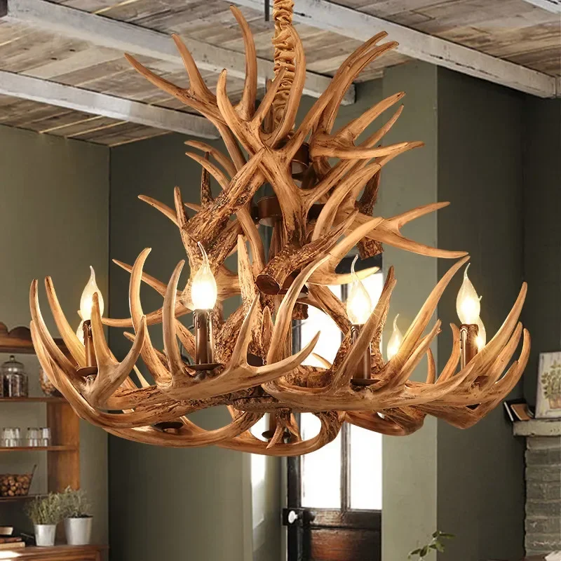 

Antlers Resin Chandelier Lamp Modern LED Antler Chandelier Lustre Chandeliers E14 Vintage Lights Novelty Lighting