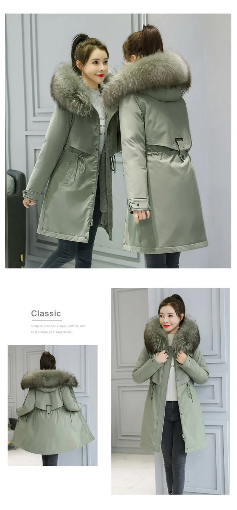 New Winter Jacket Women's Parkas Thick Warm Fur Lining Long Parka Female Hooded Padded Coat Outwear Female Windbreakers 6XL