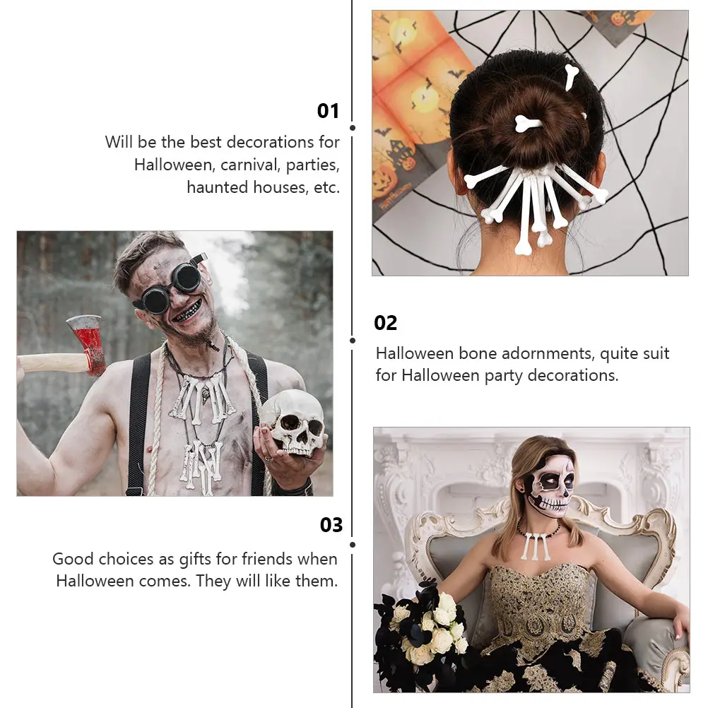 

Small Bone Decorations Halloween Adornments Creepy Plastic Bones Home Fake Mini Table