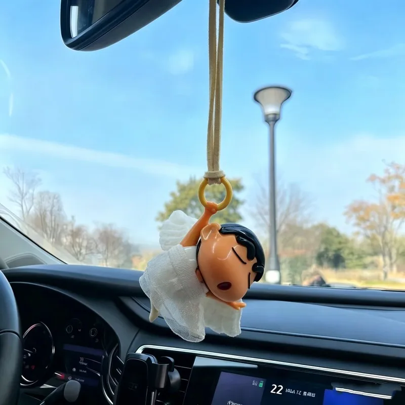 Crayon Shin-Chan Angel Ballet Mini Car Rearview Mirror Hanging Pendant Creative Car Interior Decor Exquisite Versatile Ornament view 3