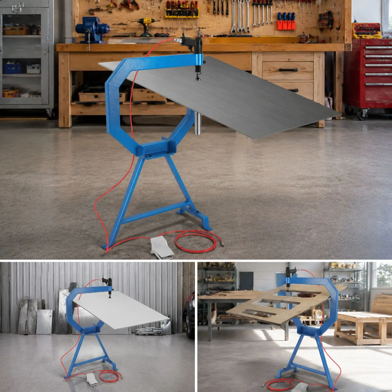 42lbs Metal Shaping Machine with Heavy-Duty Iron Frame, Pneumatic Smoothing Hammer for Steel and Aluminum Sheets