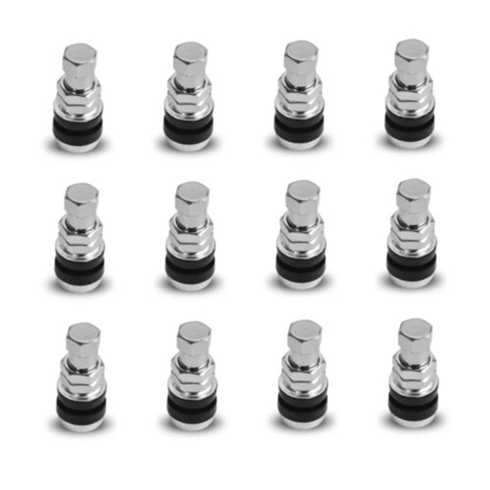 

For Honda For Kawasaki Tire Valve Stems Silver 12pcs Brand New High Quality Aluminum Metal Car Tubeless Vacuum