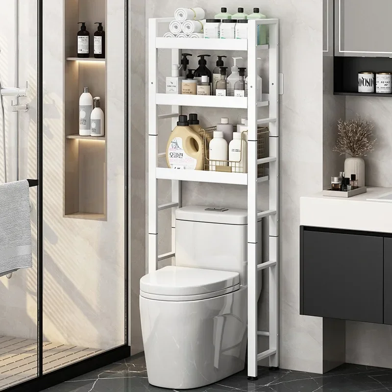 Spacious Over-Toilet Storage Cabinet-Bathroom Storage Solution with Adjustable Shelf,Open Shelf,White Finish-Ample Space Saver