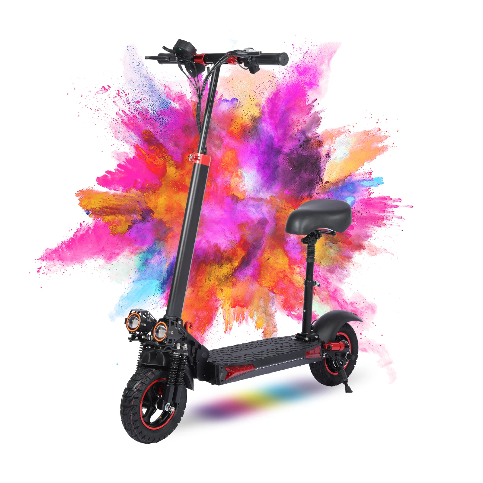 11Inch Electric Scooter Adults with Seat, 800W Power Motor, 31Miles Range, 28MPH Max Speed,Folding Commuter Electric Scooter